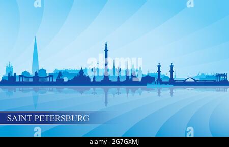 Sankt Petersburg Skyline Silhouette Hintergrund, Vektor-Illustration Stock Vektor