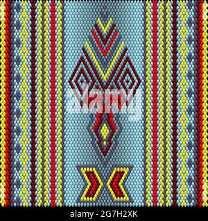 Eine traditionelle Zierde von Völkern und Ländern Lateinamerikas, in der reiche Farben Aufmerksamkeit und Reichtum wecken. Webteppiche für Frauen mit Zierde Stock Vektor
