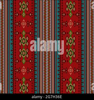 Eine traditionelle Zierde von Völkern und Ländern Lateinamerikas, in der reiche Farben Aufmerksamkeit und Reichtum wecken. Webteppiche für Frauen mit Zierde Stock Vektor