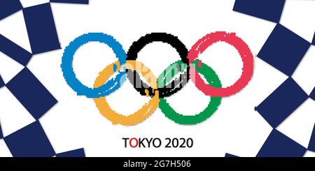 Vinnyzja, Ukraine - 13. Juli 2021. Sommerolympiade 2020 in Japan Stock Vektor