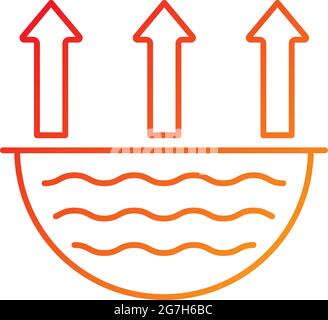 Symbol für den linearen Vektor des Gradienten für Wasserverdampfung Stock Vektor