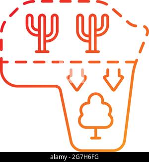 Wüstenexpansion Gradient lineares Vektor-Symbol Stock Vektor