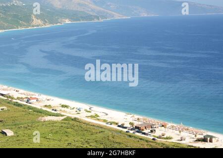 Borsh Strand und die albanische riviera. Vlore County. Albanien Stockfoto