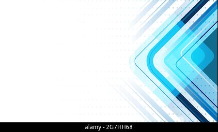 Abstrakter Linienhintergrund mit Polygon und gebogenen Linien. Modern, blau und weiß. Stock Vektor