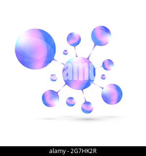 Logotyp Symbol dna, Molekül, Atom, Gen, Neural, Neuron. Vorlage Logo für Medizin, Wissenschaft, Technologie, Chemie, Biotechnologie, Abbildung. Stockfoto