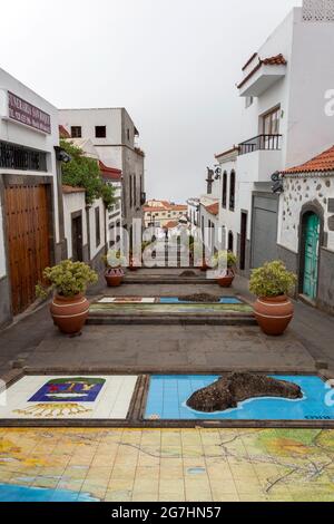 Paseo de Canarias im Dorf Firgas, Gran Canaria (Spanien). Stockfoto