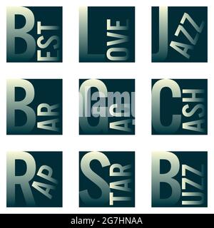 Set von Schildern und Neon-Stil Stock Vektor