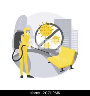 Public Place Sanitising abstrakte Konzept Vektor Illustration. Stock Vektor