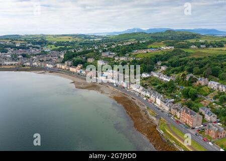 Luftaufnahme von der Drohne von Rothesay auf Isle of Bute, Argyll und Bute, Schottland, Großbritannien Stockfoto