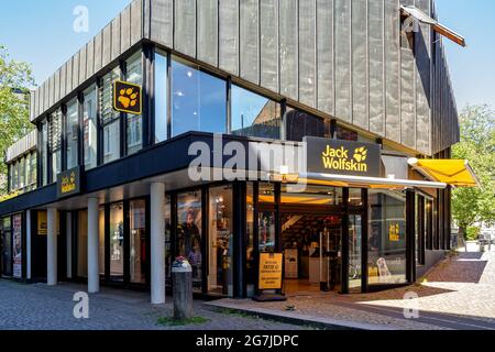 Jack Wolfskin Shop in Kiel, Deutschland Stockfoto