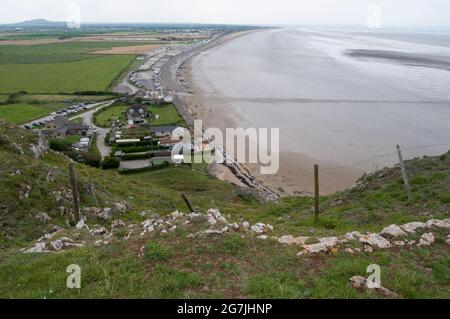 Blick von Brean hinunter auf Brean Beach in Brean Somerset England Stockfoto