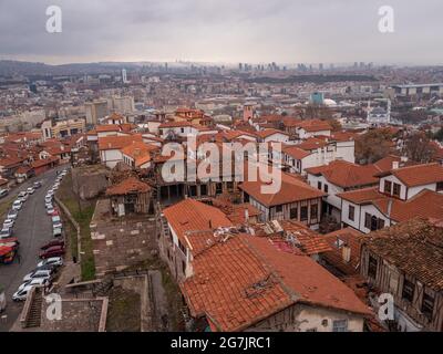 Blick auf die türkische Hauptstadt Ankara vom Schloss aus. Stockfoto