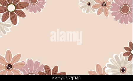 Abstrakte Kunst Natur Hintergrund Vektor. Trendige Pflanzen Rahmen. Design Hintergrundfarbe Blumen, dekorativ schönen Garten. Botanische Blätter und floral Stock Vektor