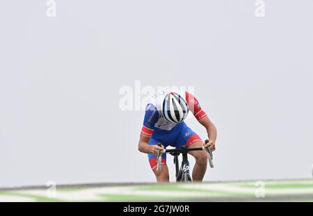 Frankreich, 14. Juli 2021. 4. Platz GAUDU David (FRA) von GROUPAMA - FDJ in der Etappe 17 der Tour de France, Mittwoch, 14. Juli 2021. Bildnachweis sollte lauten: Pete Goding/GodingImages Stockfoto