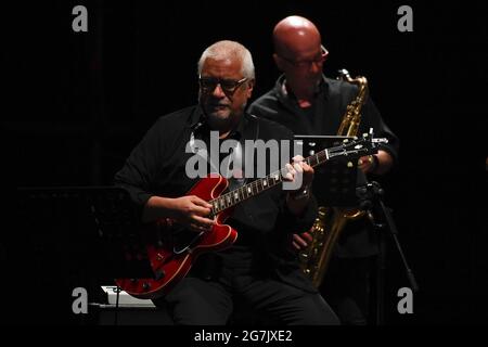 Rom, Italien, 14. Juli 2021. Sarah Jane Morris, Tomy Remi und Papik während des Konzerts im Casa del Jazz Rome Italy am 14. Juli 2021 / LM Credit: Live Media Publishing Group/Alamy Live News Stockfoto