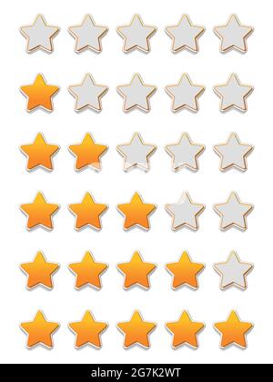 Qualitätszeichen. Star Icons Konzept. Gezeichnete Sternsymbole. Vektorgrafik eps 10 Stock Vektor