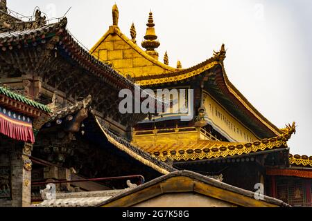Kumbum Champa Ling buddhistisches Kloster in Xining, Qinghai, China Stockfoto