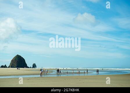 Haystack Rock Cannon Beach, Oregon Stockfoto
