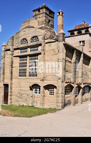 Das Mährische Töpferei & Fliesenarbeiten Geschichtsmuseum, Doylestown, PA, USA Stockfoto