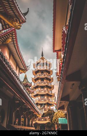 Che Chin Khor Tempel und Pagode, in Chinatown, Bangkok, Thailand Stockfoto