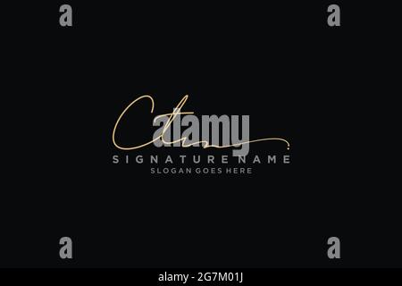CT Letter Signature Logo Vorlage Elegantes Design Logo Zeichen Symbol Vorlage Vektor-Symbol Stock Vektor