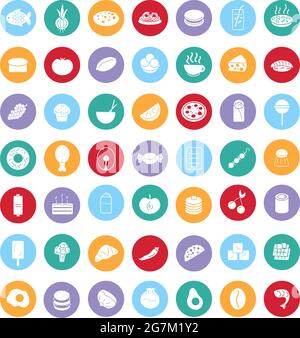 Ikonen von Lebensmitteln, Produkten und Gerichten aus verschiedenen Ländern der Welt - Vektor-Illustration Stock Vektor