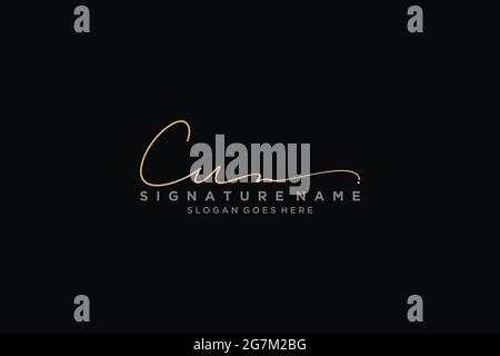 CU Buchstabe Unterschrift Logo Vorlage Elegantes Design Logo Zeichen Symbol Vorlage Vektor-Symbol Stock Vektor