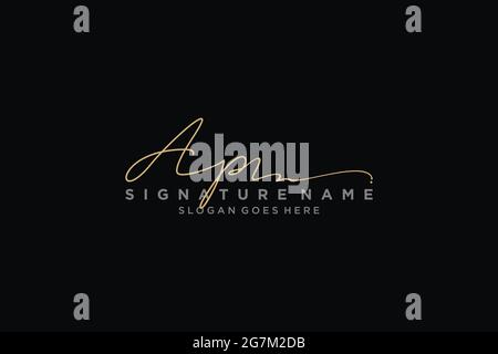 AP Letter Signature Logo Vorlage Elegantes Design Logo Zeichen Symbol Vorlage Vektor-Symbol Stock Vektor