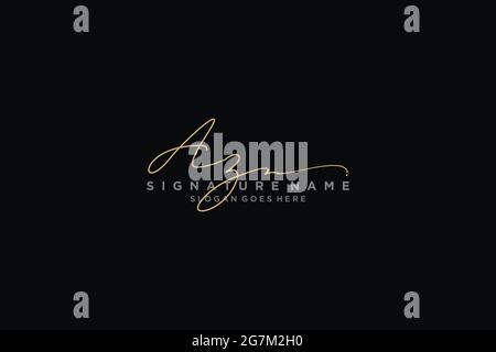 AZ Buchstabe Unterschrift Logo Vorlage Elegantes Design Logo Zeichen Symbol Vorlage Vektor-Symbol Stock Vektor