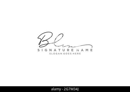 BL Buchstabe Unterschrift Logo Vorlage Elegantes Design Logo Zeichen Symbol Vorlage Vektor-Symbol Stock Vektor