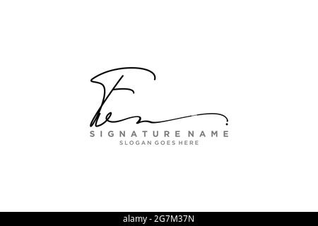 FV Buchstabe Unterschrift Logo Vorlage Elegantes Design Logo Zeichen Symbol Vorlage Vektor-Symbol Stock Vektor