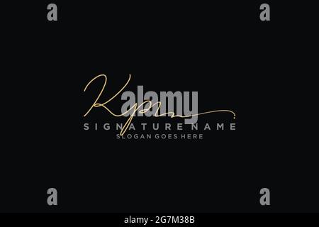 KP Buchstabe Unterschrift Logo Vorlage Elegantes Design Logo Zeichen Symbol Vorlage Vektor-Symbol Stock Vektor