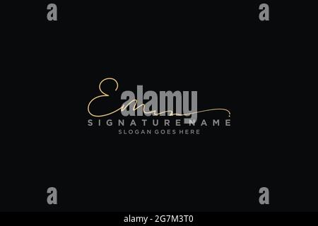 EM Buchstabe Unterschrift Logo Vorlage Elegantes Design Logo Zeichen Symbol Vorlage Vektor-Symbol Stock Vektor