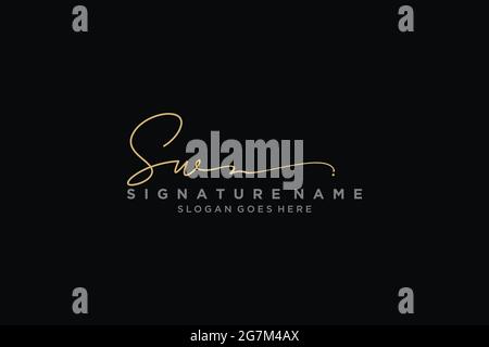 SW Letter Signature Logo Vorlage Elegantes Design Logo Zeichen Symbol Vorlage Vektor-Symbol Stock Vektor