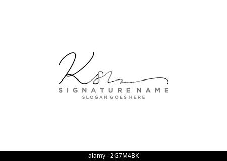 KS Brief Unterschrift Logo Vorlage Elegantes Design Logo Zeichen Symbol Vorlage Vektor-Symbol Stock Vektor