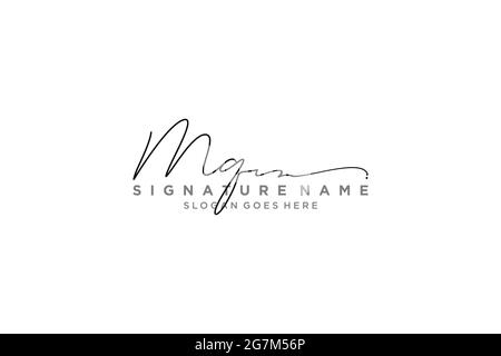 MQ Buchstabe Unterschrift Logo Vorlage Elegantes Design Logo Zeichen Symbol Vorlage Vektor-Symbol Stock Vektor