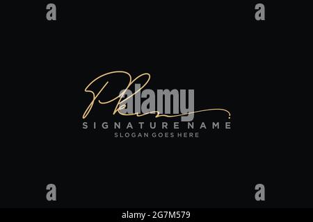 PK Buchstabe Unterschrift Logo Vorlage Elegantes Design Logo Zeichen Symbol Vorlage Vektor-Symbol Stock Vektor
