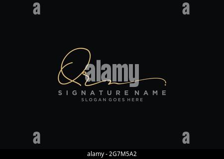 QR Brief Unterschrift Logo Vorlage Elegantes Design Logo Zeichen Symbol Vorlage Vektor-Symbol Stock Vektor