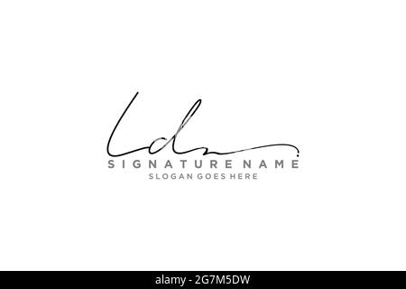 LD Buchstabe Unterschrift Logo Vorlage Elegantes Design Logo Zeichen Symbol Vorlage Vektor-Symbol Stock Vektor