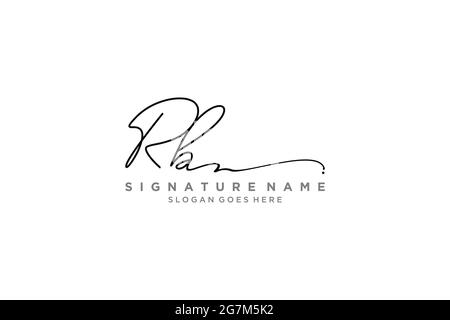 RB Buchstabe Unterschrift Logo Vorlage Elegantes Design Logo Zeichen Symbol Vorlage Vektor-Symbol Stock Vektor