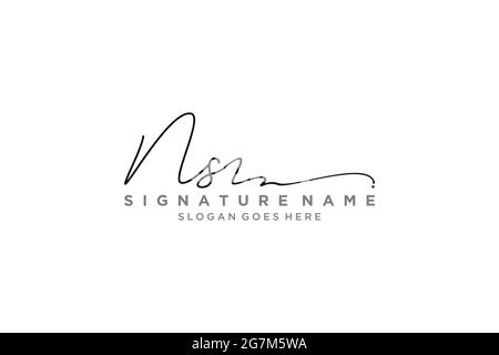 NS Letter Signature Logo Vorlage Elegantes Design Logo Zeichen Symbol Vorlage Vektor-Symbol Stock Vektor