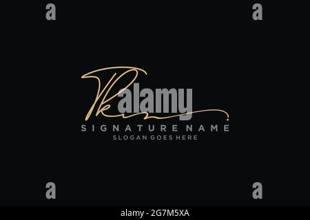 TK Buchstabe Unterschrift Logo Vorlage Elegantes Design Logo Zeichen Symbol Vorlage Vektor-Symbol Stock Vektor