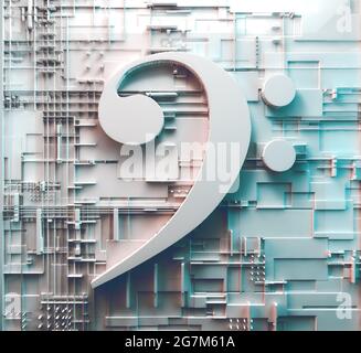 Musik-Konzept abstrakter Hintergrund.Clef-Taste.Technologie und trendige Musik.3d-Illustration.Sound Engineering und Dubstep Musik-Konzept.Erstellen Sie Musik-Design Stockfoto