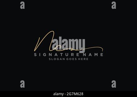 NC Letter Unterschrift Logo Vorlage Elegantes Design Logo Zeichen Symbol Vorlage Vektor-Symbol Stock Vektor