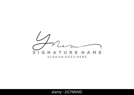 YN Letter Signature Logo Vorlage Elegantes Design Logo Zeichen Symbol Vorlage Vektor-Symbol Stock Vektor