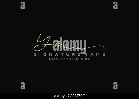 YM Buchstabe Unterschrift Logo Vorlage Elegantes Design Logo Zeichen Symbol Vorlage Vektor-Symbol Stock Vektor