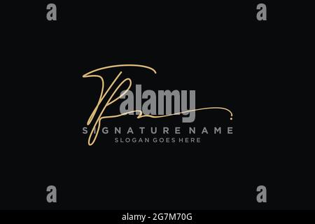 TFLetter Signature Logo Vorlage Elegantes Design Logo Zeichen Symbol Vorlage Vektor-Symbol Stock Vektor