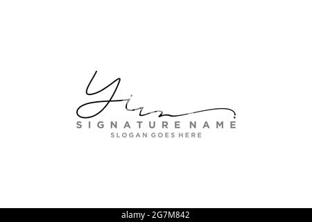 YI Buchstabe Unterschrift Logo Vorlage Elegantes Design Logo Zeichen Symbol Vorlage Vektor-Symbol Stock Vektor