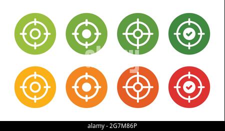 Ziel-Symbolsatz, Ziel, Fokus-Vektor-Design. Sammlung von Zielsymbolen Stock Vektor