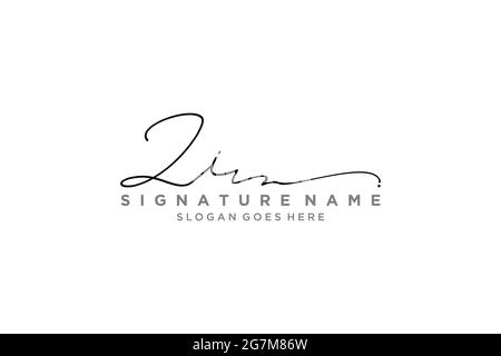 ZI Buchstabe Unterschrift Logo Vorlage Elegantes Design Logo Zeichen Symbol Vorlage Vektor-Symbol Stock Vektor